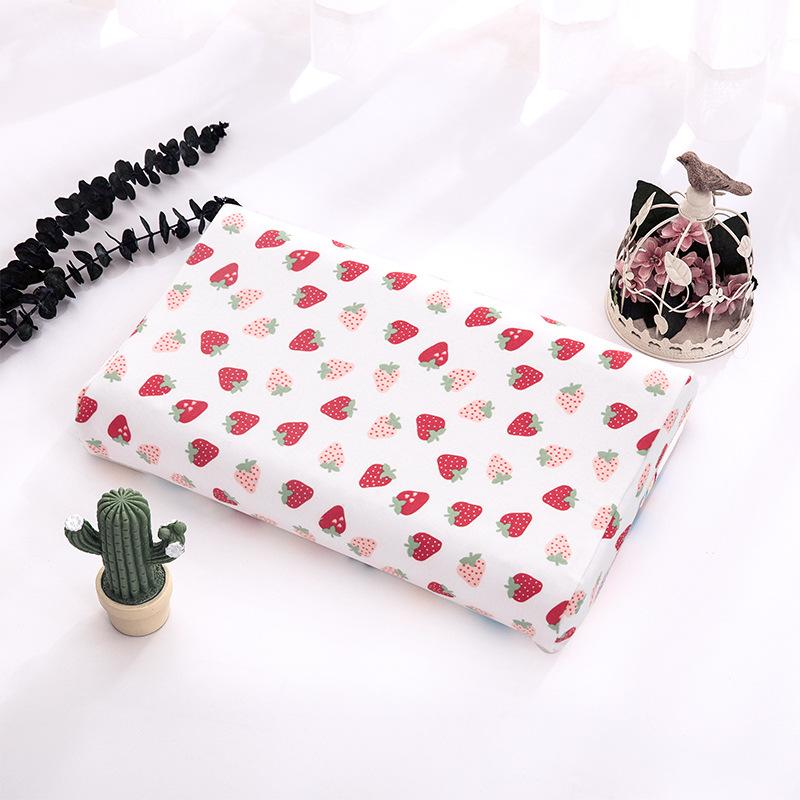 Natural Children Latex Pillow Soft Cotton Cartoon Kids Neck Support Gift For Toddler Preschool Baby Bedding