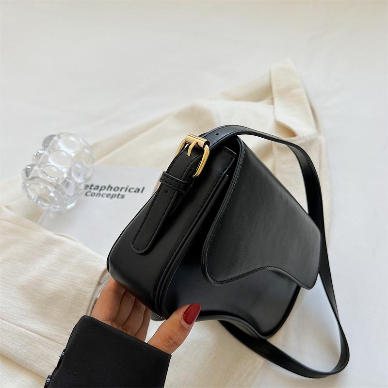 Vintage Shoulder Bag for Woman, Chain Handbag, Black Crossbody Bags, Underarm Bags,
