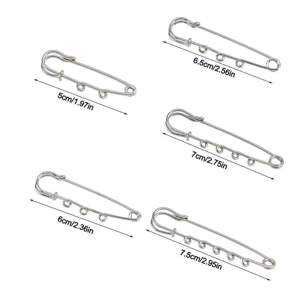 Silver Safety Brooch Pins Multi Holes Connectors DIY Charms Brooches Findings Accessories Shawl Adjuster Dress Decoration