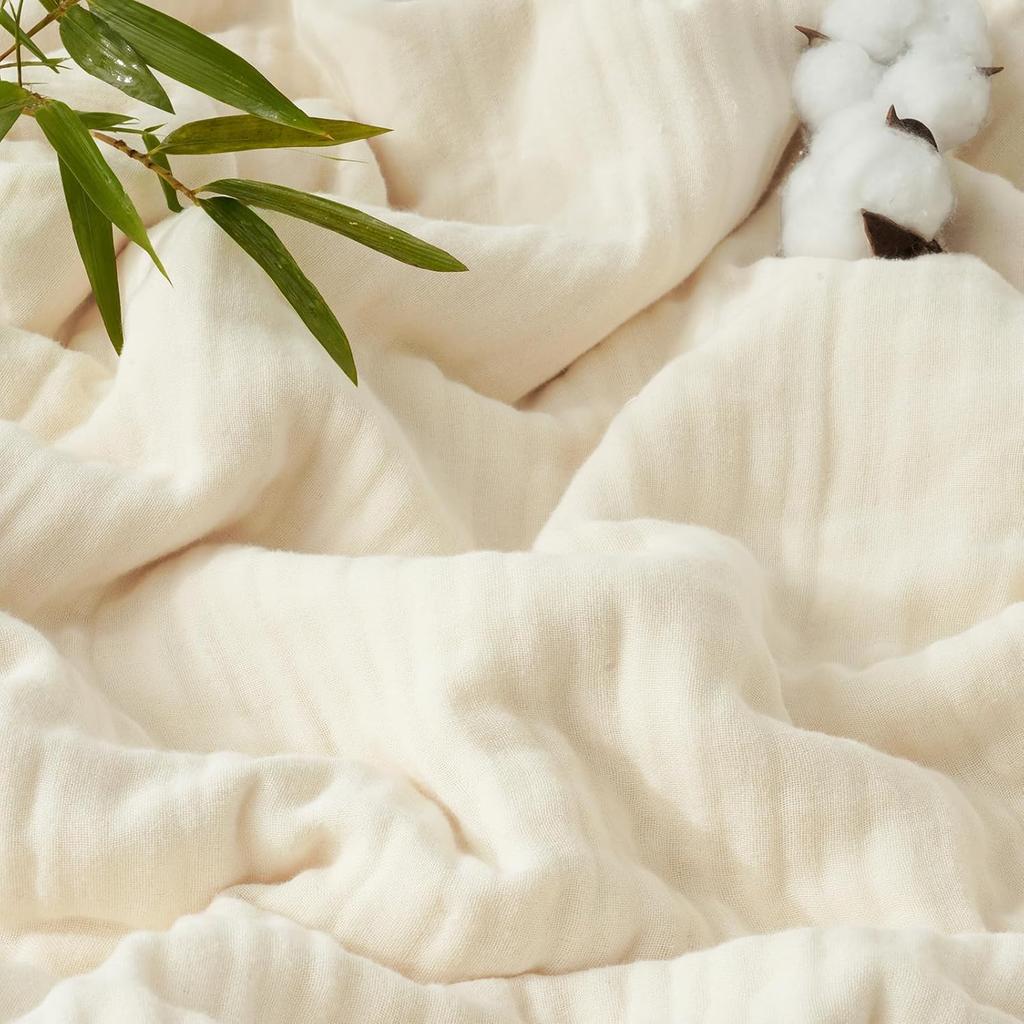 Baumwollstoff weich 100% Baumwolle Unifarbe Double Gauze für DIY Handwerk Nähmaterial Kleid Handtuch Bettwäsche Mulltuch Tischläufer Stoff