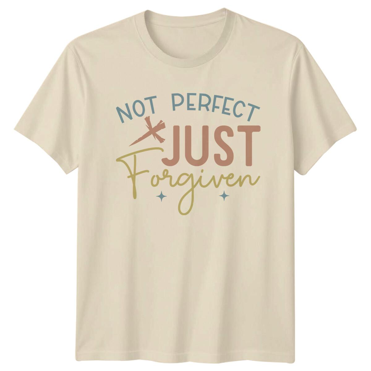 Not Perfect Just Forgiven Faith Quote Graphic T-Shirt S