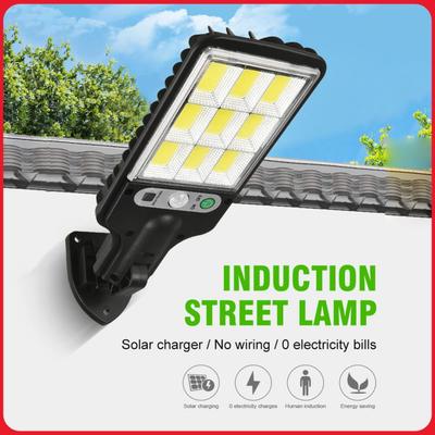 Solar Powered High Brightness Street Light IP65 Waterproof Dusk To Dawn Street Light 1500LM 2200mAh for Yard Garage Sports Court