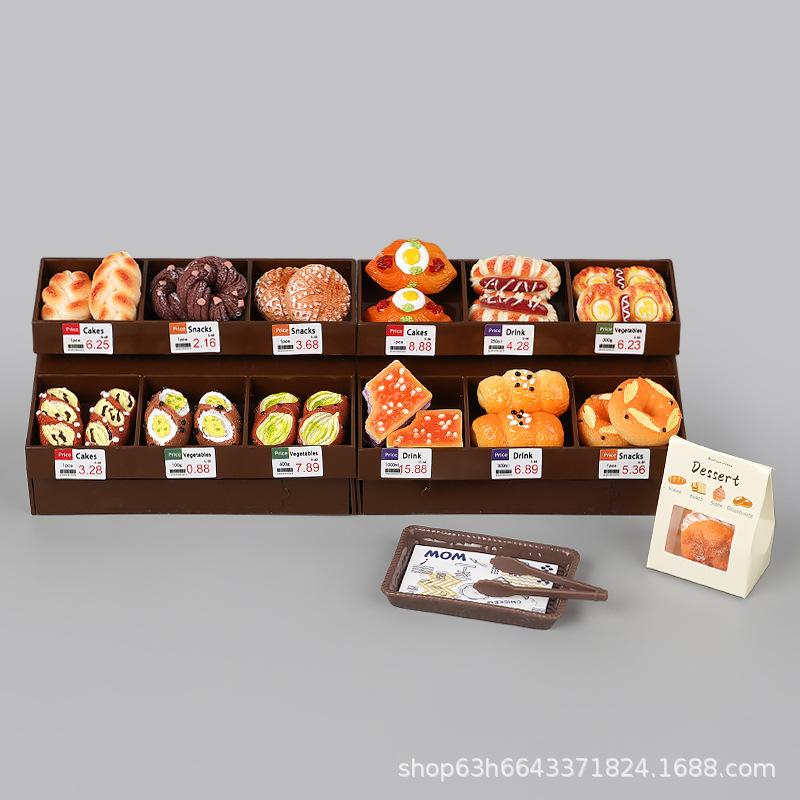 Mini Miniature Breadboard Dessert Model Simulation Play House Toy Shelf Ornament Edible Play Doll House Small Ornament