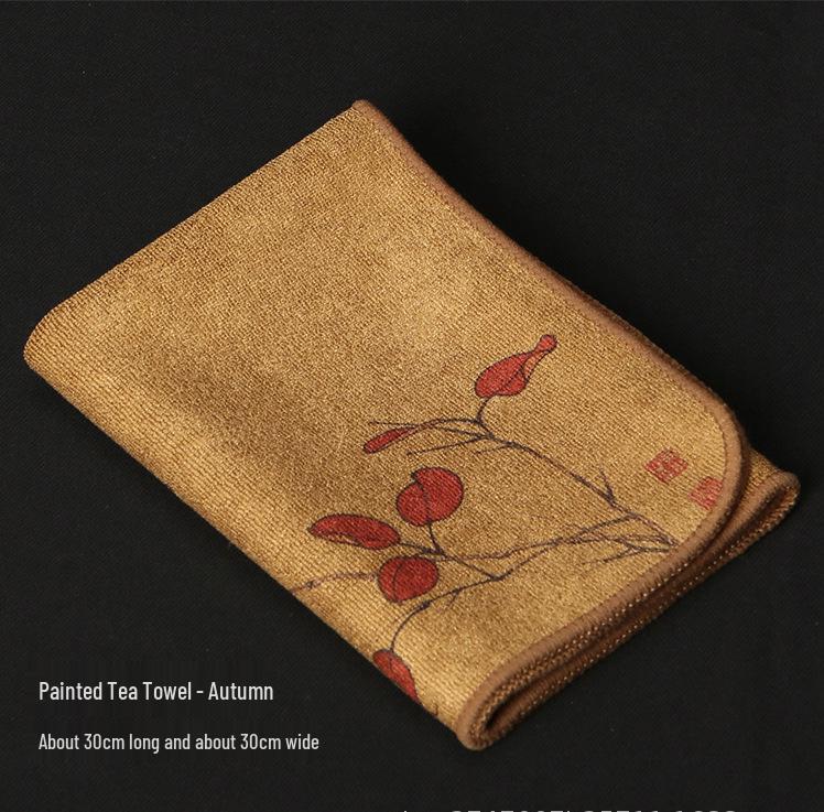 Zen Style Absorbent Tea Towel - Thickened Cloth for Pot, Tea Ware, Coffee, and Tea Table Accessories