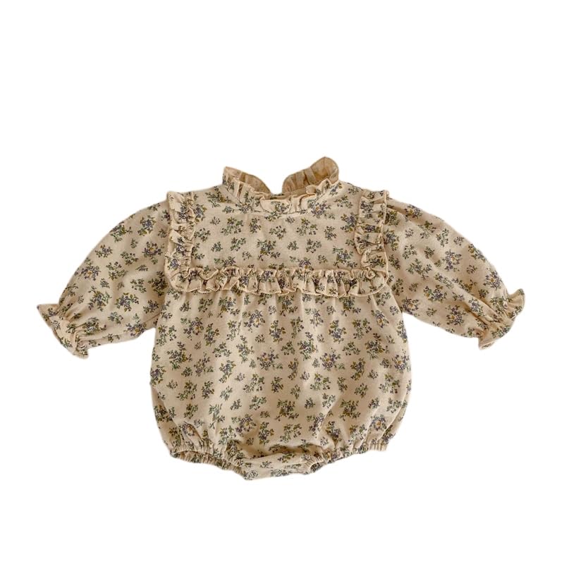 

Coveralls Girls Floral Romper 70 [Sick Kids] High-neck long-sleeved розовый