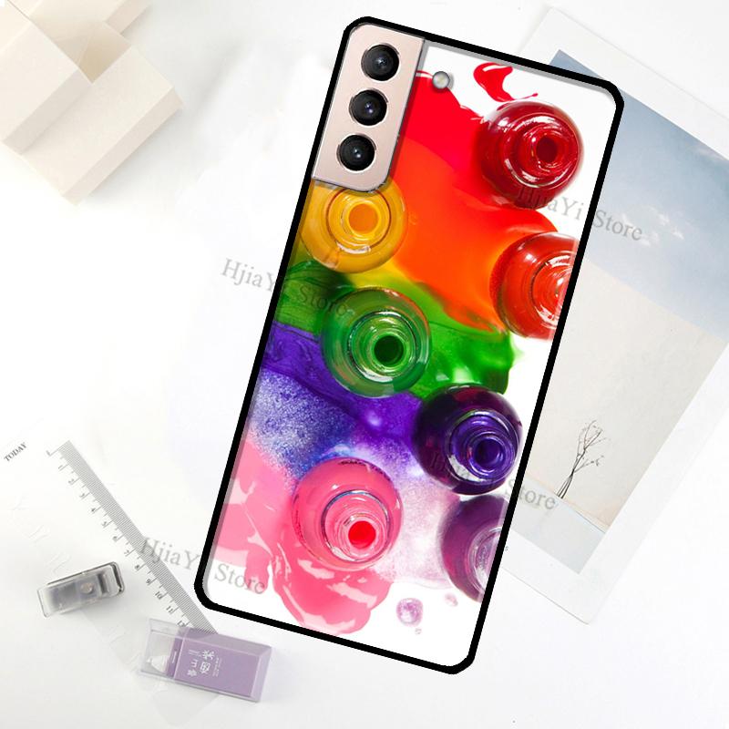 Beautiful Nail Polish Enamel Color Case For Samsung Galaxy S23 Ultra Note 20 10 S9 S10 Plus S20 S21 FE S22 Ultra Phone Cover