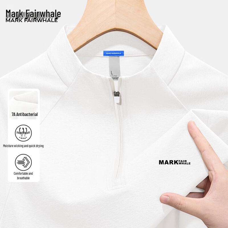 Mark Fairwhale Men s Half-Zip Long-Sleeve Sports T-Shirt L