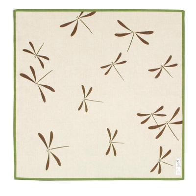 Yamamoto Jin Shoten Handkerchief with Dragonfly Green Made In Japanese Inbound Souvenir Banana-style Design, [1517-A] Japan, Pattern,