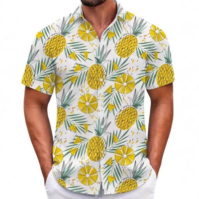 Men's Summer Hawaii Harbor Style Short Sleeve Shirt Fashion Casual 3D Print Loose Comfortable Beach Vacation Men's Short Sleeve Shirt