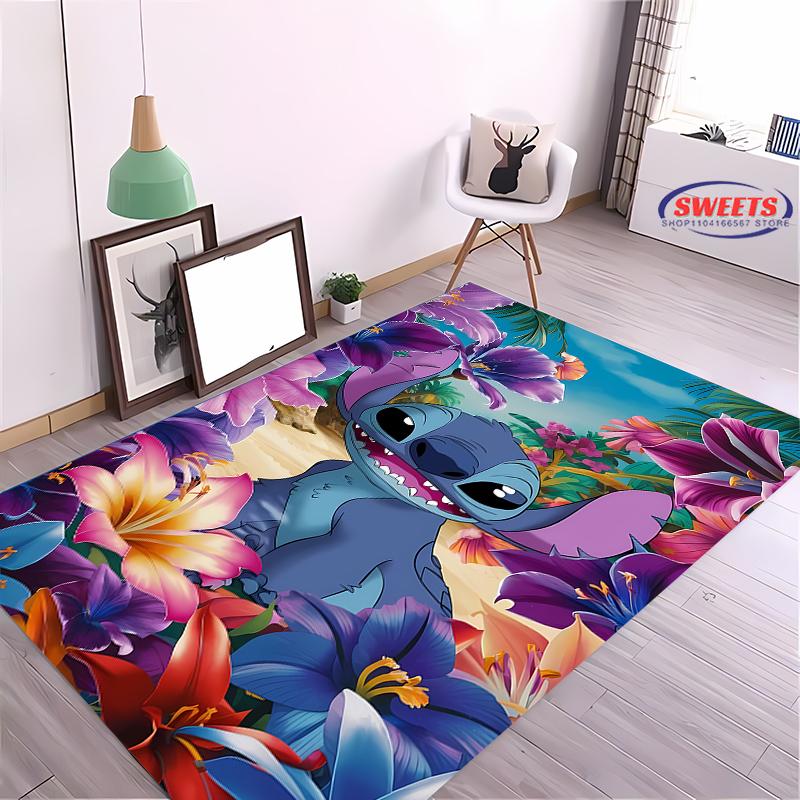 DYWAN NR 4 z motywem Disney Lilo & Stitch! Dywanik do sypialni, salonu, pod łóżko, antypoślizgowy, wykwintny wystrój domu, trwały, można prać w pralce