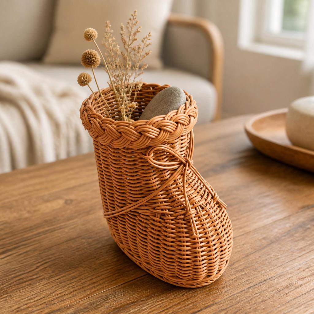 Boot Storage Basket with Woven Tie Detail Small for Christmas Gifts