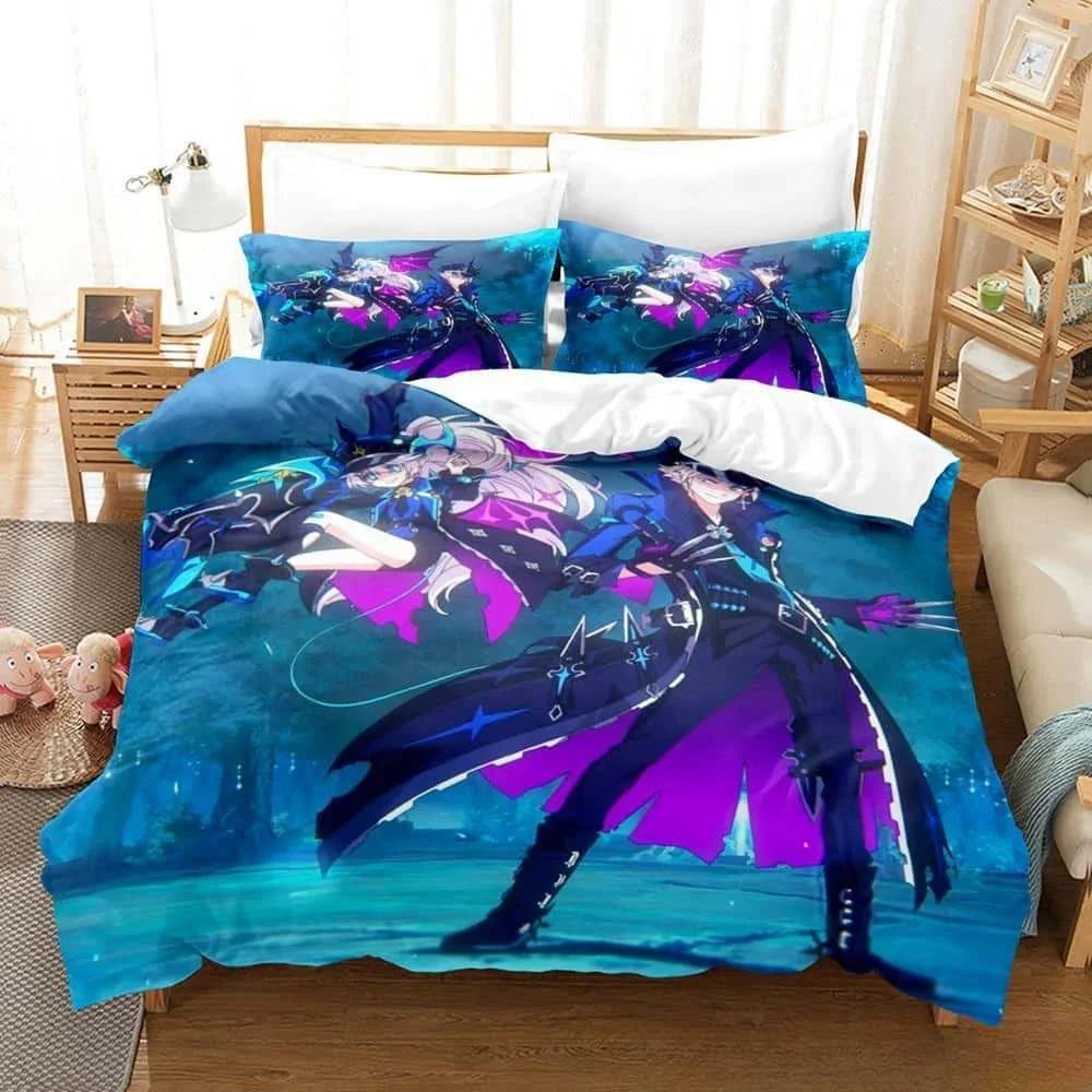 3D Print Anime Elsword Bedding Set Single Twin Full Queen King Size Bed Set Adult Kid Bedroom Duvet cover Sets For Home Textiles