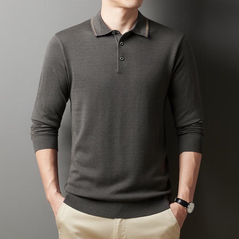 Men's Thick Polo Collar Wool Blend Knit Sweater