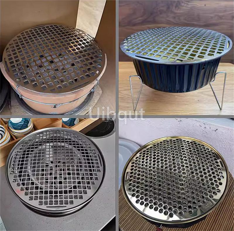 15 to 60cm smooth Barbecue Round hole Cooling Baking Rack 304 Stainless Steel Wire Oven Sheet Circular BBQ Net Baking Grill