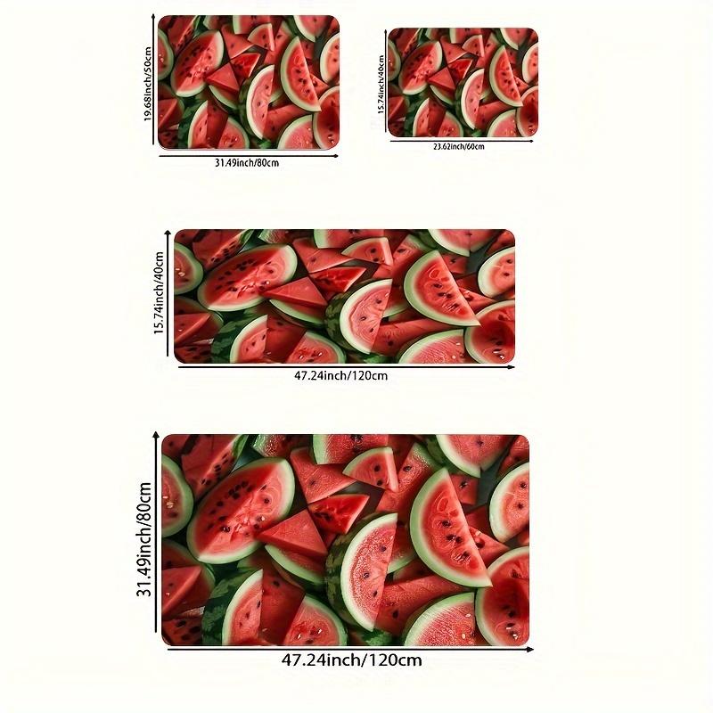 1Pcs Anti Fatigue Kitchen Rugs, Summer Watermelon Print Waterproof Non-Slip Thick Cushioned Kitchen Mat Heavy Duty Comfort Standing Mat for Kitchen