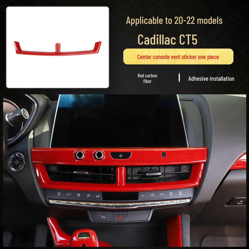 Cadillac CT5 (20-22) Carbon Fiber Interior Trim for Steering Wheel & Console