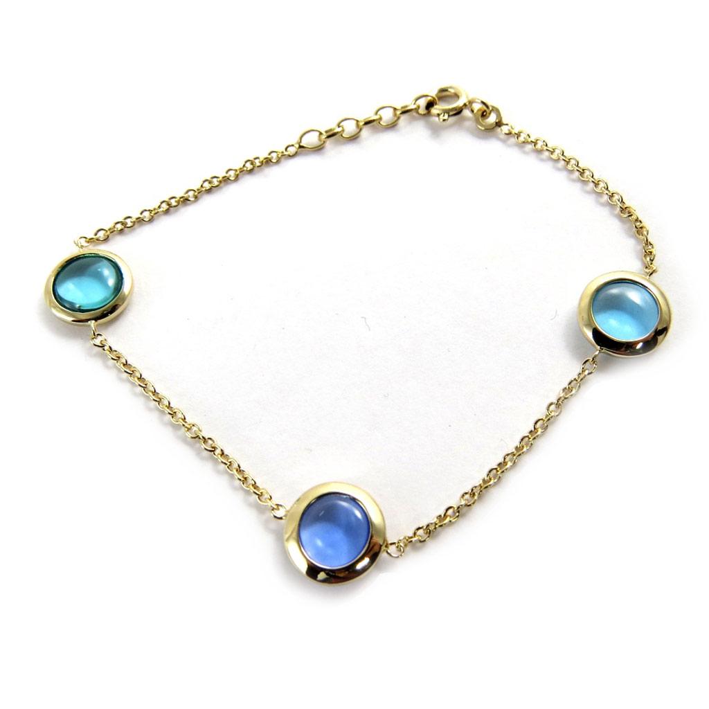 Altesse [L7946] - Bracelet Plaqué Or 'Angela' bleu doré