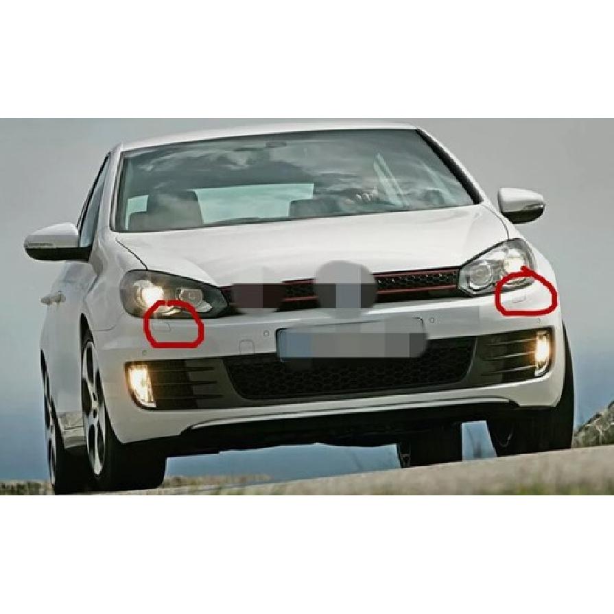 PAIR White Front Headlight Washer Cover Cap NEW For 2010-2014 VW Golf GTI MK6