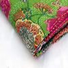 Aizza Trends Handmade Pure Cotton Printed Kantha Quilt  - Traditional Look Bed Spread Kantha Gudri - Vintage Hand Stitch Gudri