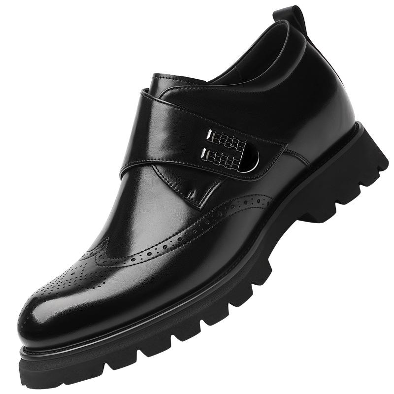 Brock leather shoes men's inner height increase business dress derby shoes top layer cowhide breathable men's commuter shoes