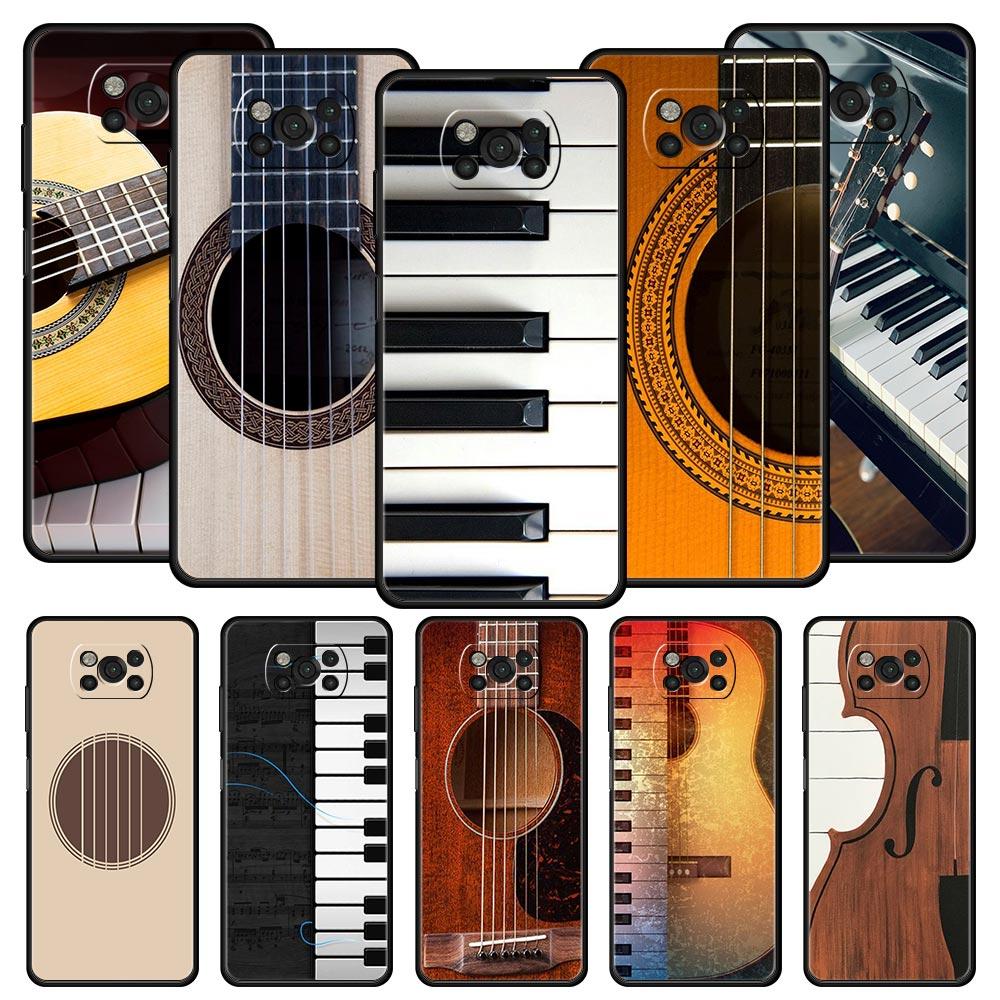 Music Instrument Guitar Piano Phone Case For Xiaomi Mi Poco X3 NFC M3 F4 F3 M4 X4 5G Note 10 12 Lite 11 11T 13 12T Pro 9T Cover