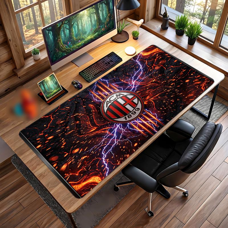 AC Mailand Bedrucktes Großes Mauspads, Rutschfeste Weiche Gummi Gaming Schreibtischmatte für Büro Laptop Computer Dekor