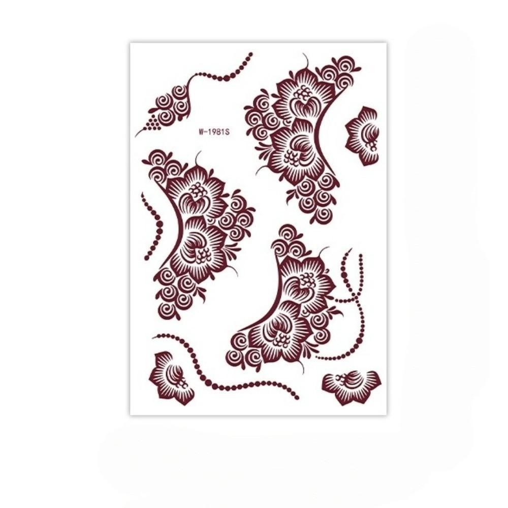 Red Mehndi Stickers Henna Tattoo Stickers Lace Fake Tattoo Red Henna Tattoo Decals India Mehndi