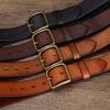 Pánský kožený pásek Osobnost Móda Kožená spona s jehlicemi Čistá měď Mladí lidé Čistá hovězí kůže All-Match Vintage pásek