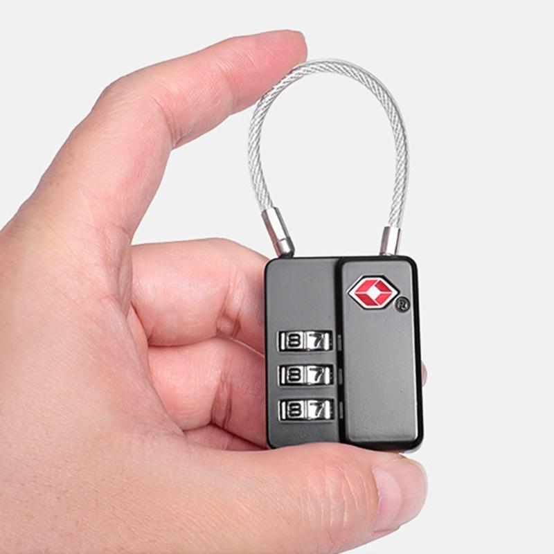 Customs Lock Luggage Lock Suitcase Lock Password Lock Travel Lock Practical Combination Padlock with Steel Cable