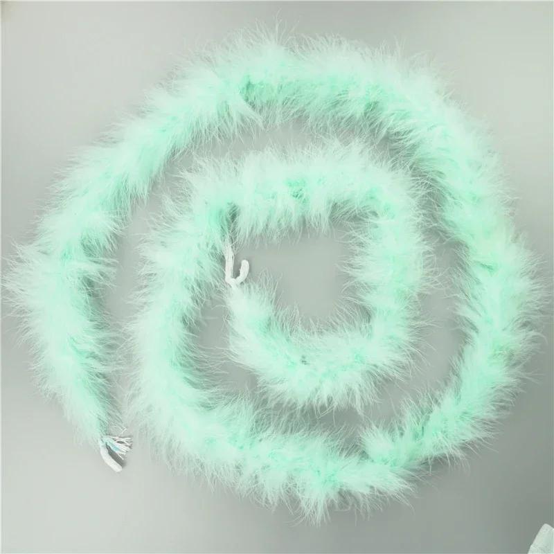 2Meters Black Fluffy Turkey Marabou Feather Boa 18-20g Shawl Wedding Skirt Fringe Trim Feathers On Tape for Clothes Decoration