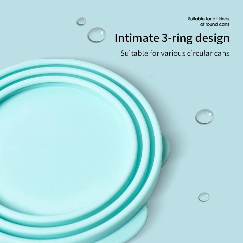Přenosné silikonové víko na konzervy pro psy pro kočky 2 v 1 Utěsnění na krmení Lžíce Kryt na krmivo pro domácí mazlíčky Úschovna víčka pro uchovávání čerstvého vzduchu Miska Příslušenství pro psy