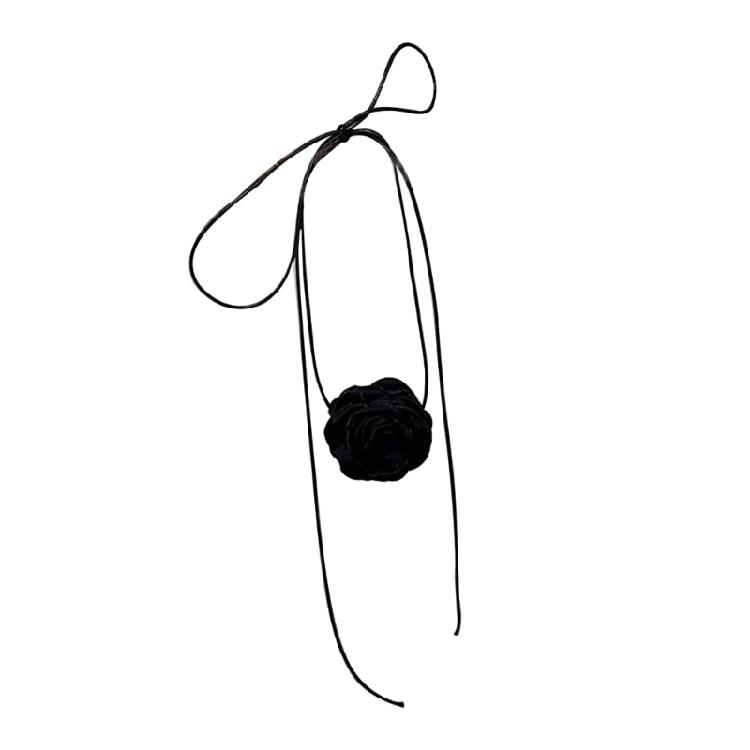 Flower Collar Necklace Jewelry Punk Choker Collar Necklace for Women Girl Teen чёрный
