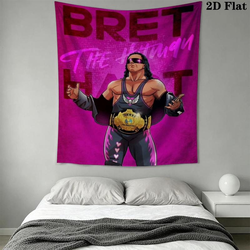 Bret Hart cool Wall Tapestry Aesthetic Wall Hanging Printed Fabric Blanket Decorative Tapestries for Bedroom Living Room Home Decor