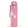 1PC Dandelion Minimal Line Art 750ml Color Plastic Sports Water Bottle Leakproof Flip Straw Lid Suitable for Sports Office Home Use
