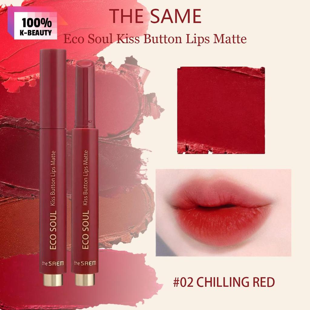 THE SAEM Eco Soul Kiss Button Lips Matte  2g/0.07oz (5 Color Options)