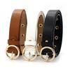 Women'S Decorative Hollow Round Buckle Belt Women'S Skirt Steam Eye Hole Jeans Belt