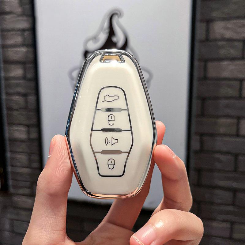 

Tpu Car Key Case Cover Shell Fob For Chery Jetour X70 X90 X95 Plus Remote Holder Keychain Accessories
