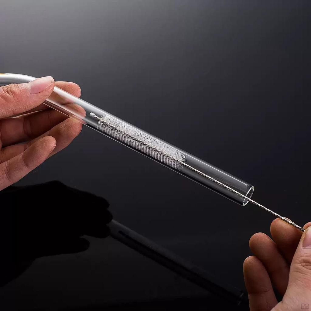 Reusable Glass Straws Clear Drinking Shatter Resistant for Tea Sodas Smoothies