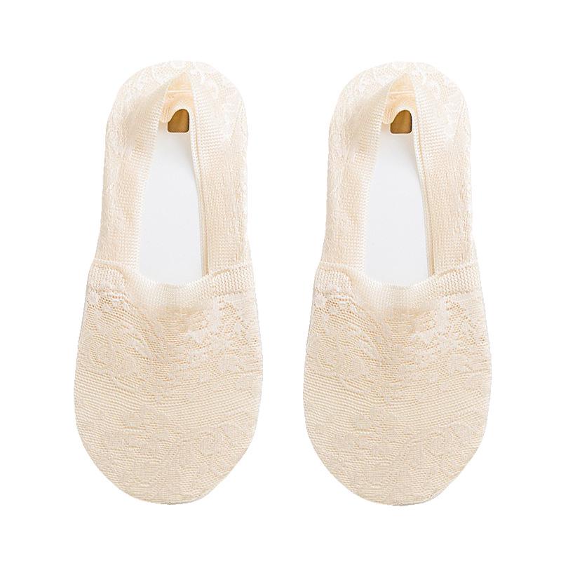 Summer Lace No-Show Socks - Women's Non-Slip, Low-Cut Cotton Blend