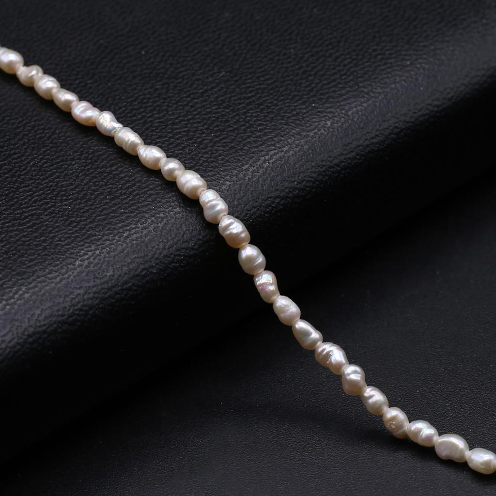 1String, White Natural Freshwater Pearls, Irregular Rice Shape Pearl Beads, 2-3mm, for DIY Jewelry Making, Unique Birthday Party Wedding Crafts, 36cm