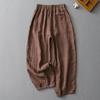 Cotton Linen Pants Plaid Loose Casual Vintage Korean Fashion Harajuku Trousers Women Clothing Bloomers Lantern Baggy Pants