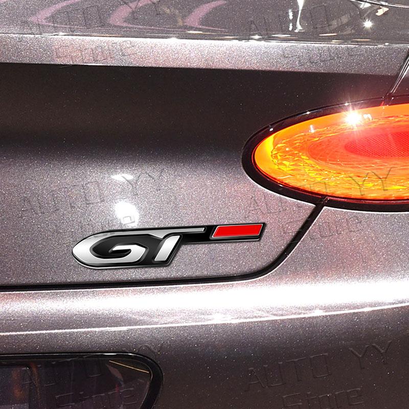 Emblema Logo Metallo 3D GT Adesivo Distintivo Carrozzeria Lato Posteriore Bagagliaio Per 308 408 508 2008 3008 5008 206 GT RCZ