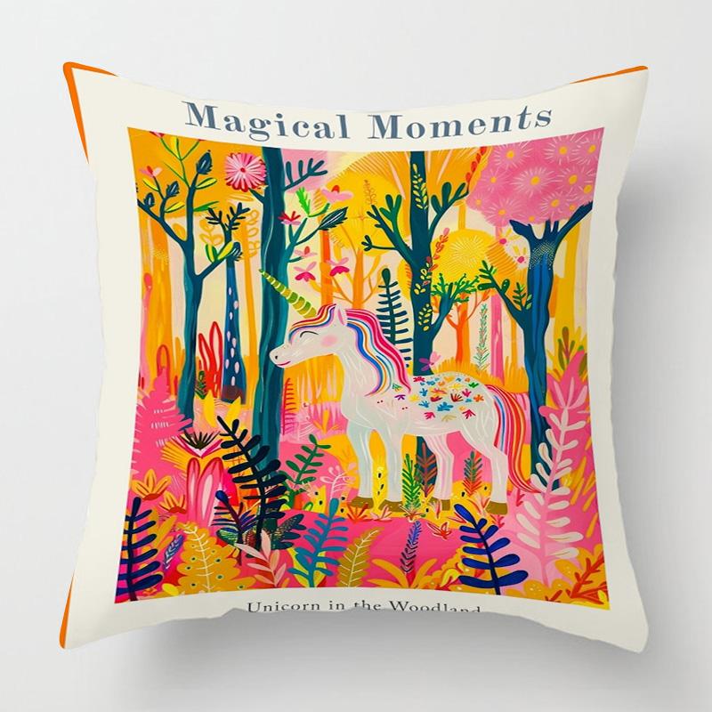 Geometric Animal Pattern Pillow Cover 18x 18 Inch Printed Cushion Cover Machine Washable Home Sofa Decoration 45x45cm