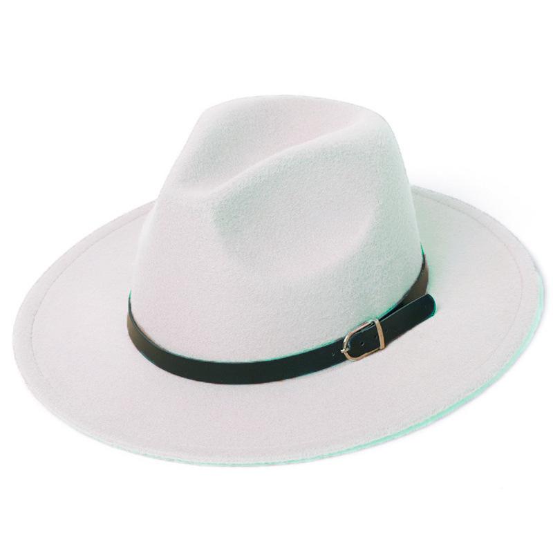 European Retro British-Style Jazz Top Hat with Buckle - Unisex Flat Top for Gentlemen and Ladies