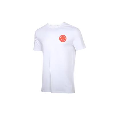Sport Fitness Rundhals Kurzarm T-Shirt Herren Oberteile Weiß 598627-02