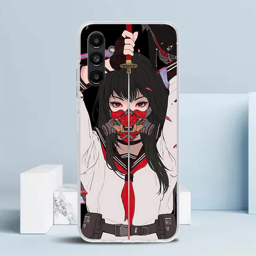 Japanese Style Anime Girl Phone Case For Samsung Galaxy A17 A37 A57 A16 A15 A14 A13 A56 A55 A54 A53 A36 A35 A34 A33 A26 A25 A24