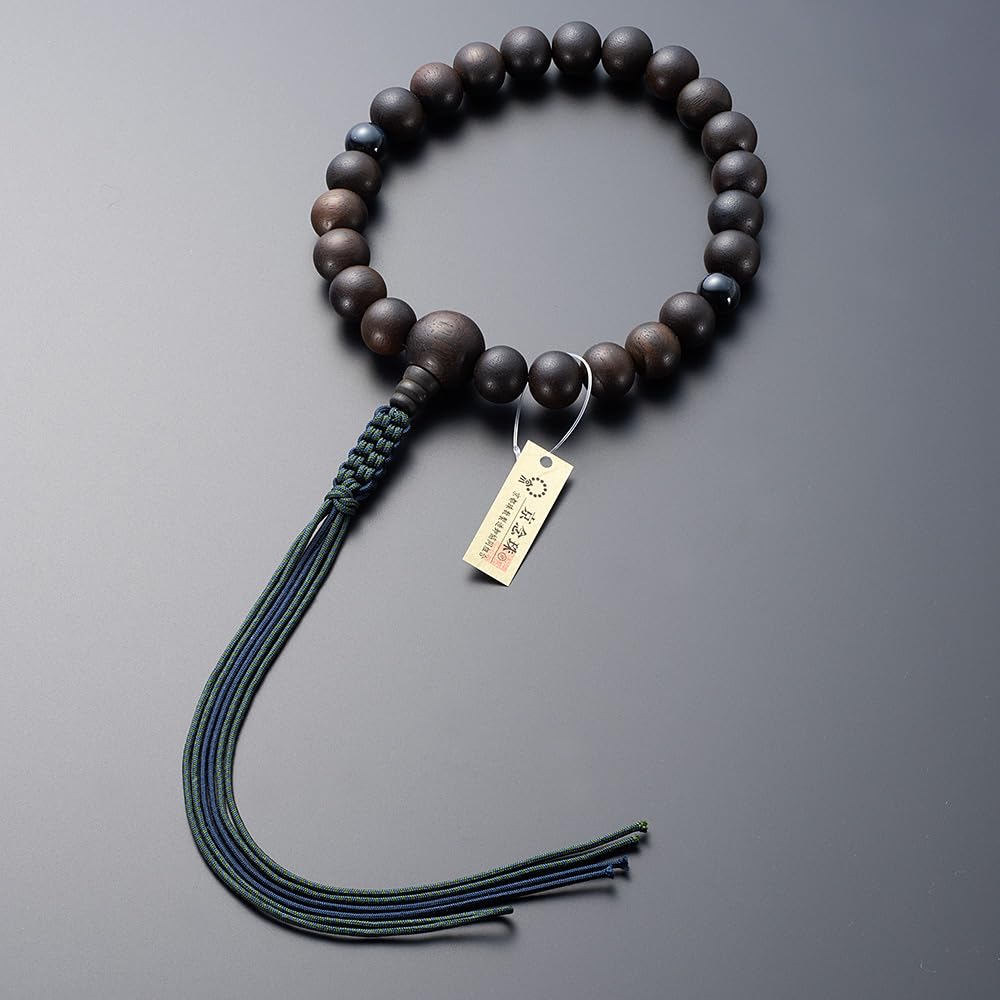 Buddhist Altar Shop Takita Shoten Buddhist Prayer Jodo Shinshu Buddhist Formal Prayer Beads for Striped Ebony Blue Eye Silk Prayer Beads Kyoto For