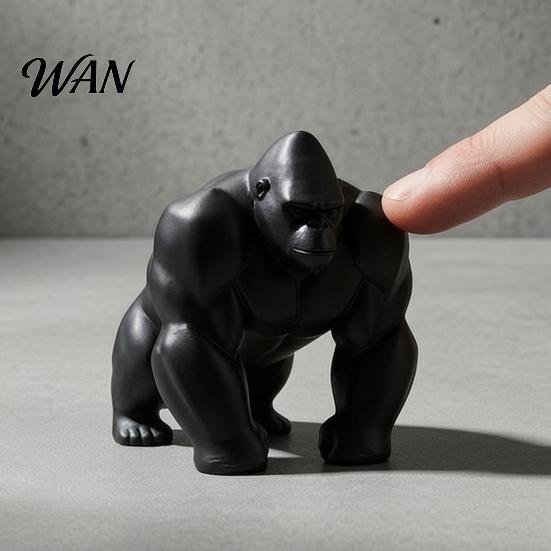 Sophisticated Space Styling 3D Printed Gorilla Sculpture Ornament Minimalist Modern Art Figurine with Strength Expression Decor Detailed Texture