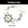 Elegant Sun Moon Star Shape Bracelet Featuring Natural Rhinestones Opal in Bohemian Style for Daily Wear Dates Parties
