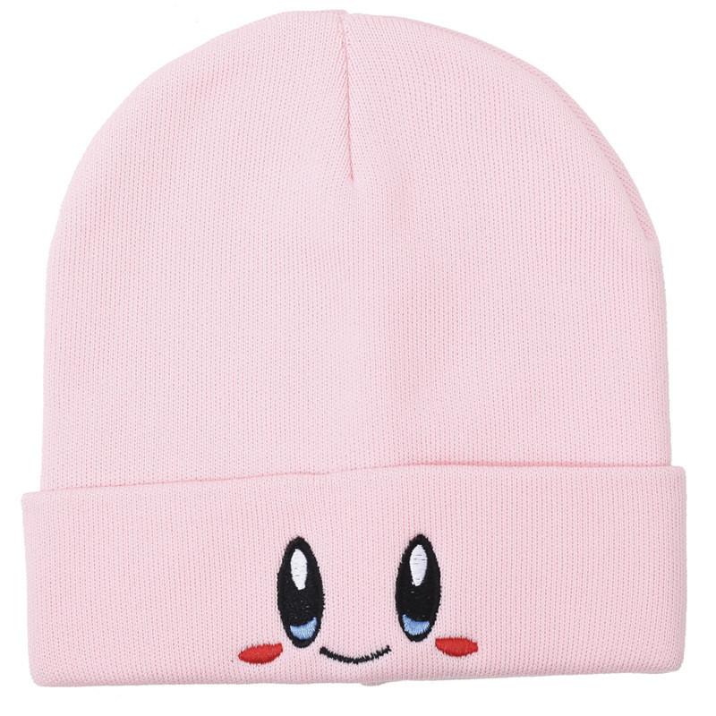 Simple Hat Knit With Big Eyed Smiling Face Embroidery Design For Outdoor Daily